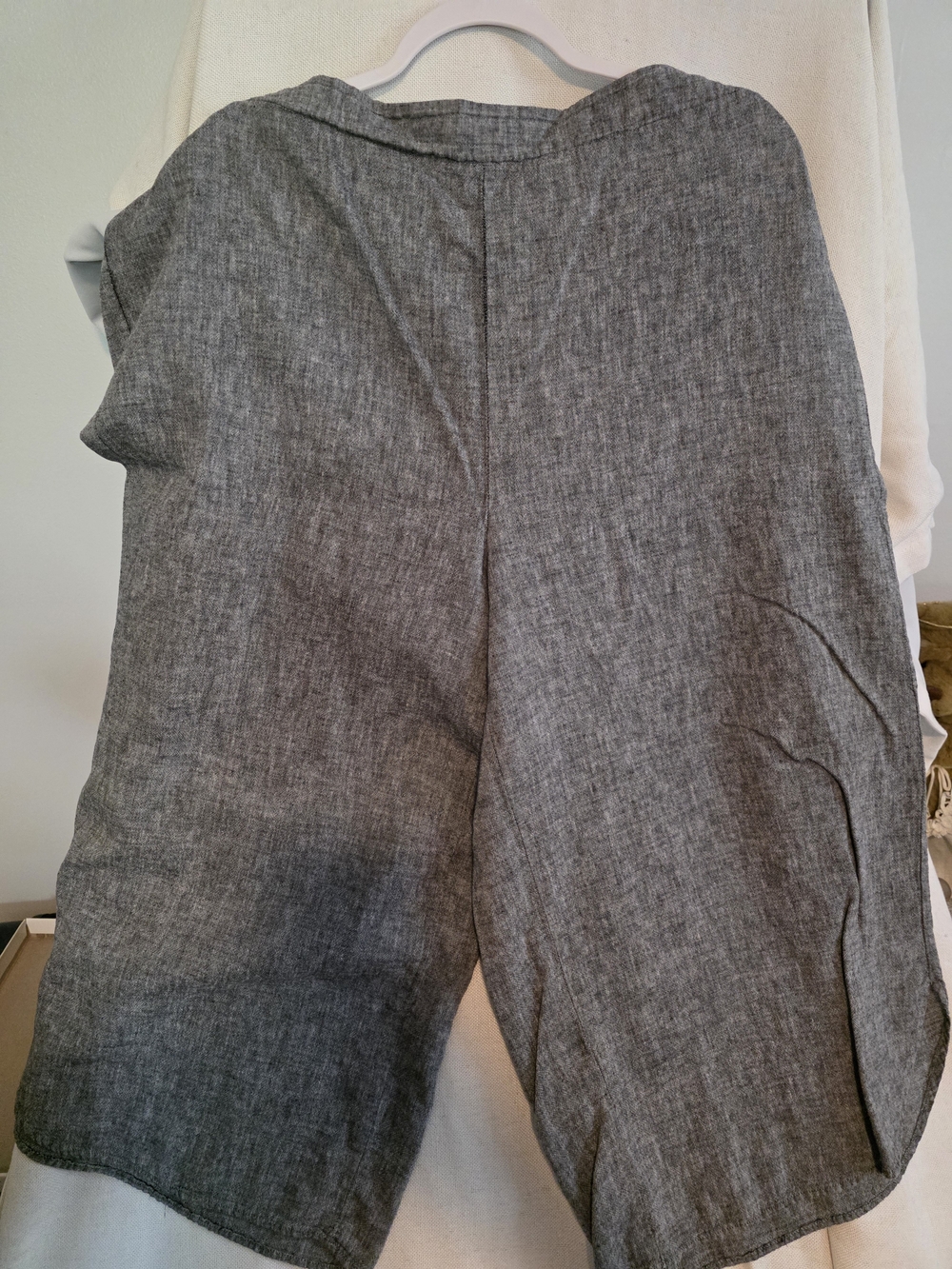 Cynthia Rowley Gray Casual Linen-Blend Chinos